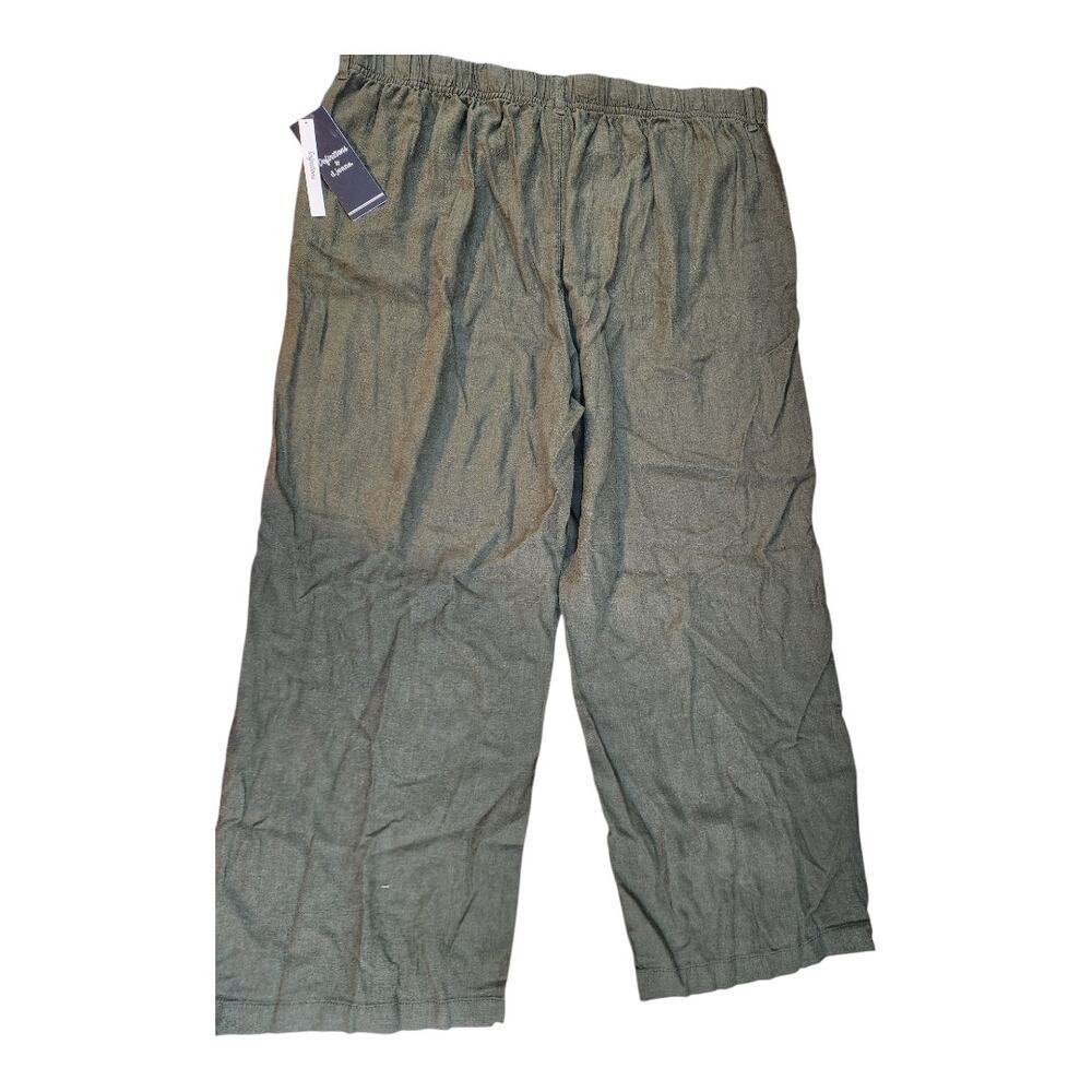 Definitions by d. Jeans NWT olive lush sz XL linen blend wide leg pocket stretch